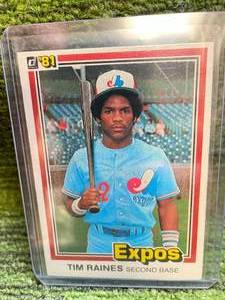 lot 122 image: 1981 Donruss Tim Raines Rookie Card