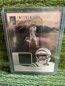 lot 198 image: 2024 Elite Influential Jerseys Relic JaMarr Chase 500