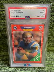 lot 155 image: 1989 Pro Set Troy Aikman Rookie Card PSA 9 Graded