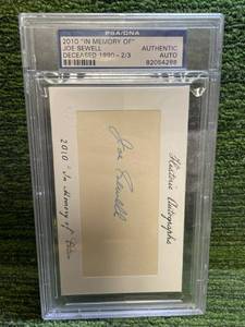 lot 156 image: 2010 In Memory Of  Joe Sewell Authentic Auto PSADNA