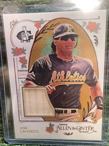 lot 162 image: 2024 Allen  Ginter Bat Relic Jose Canseco Card