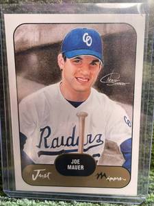 lot 192 image: 2002 Just Memorabilia Just Minors Joe Mauer