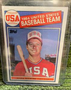 lot 125 image: 1985 Topps Mark McGwire Team USA Rookie Card