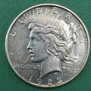 lot 17 image: 1923-D Peace Silver Dollar - 90% Silver