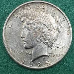 lot 19 image: 1925 Peace Silver Dollar - 90% Silver