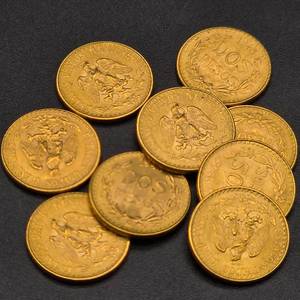 lot 0P image: One (1) 1945 Mexico Gold Dos Pesos Coin  90% Gold