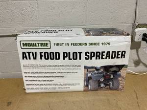 lot 101 image: Moultrie ATV Food Plot 50 lbs. Capacity Spreader with Hopper Cover to Protect SeedFertilizer