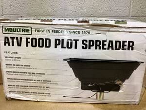 lot 401 image: Moultrie ATV Food Plot 50 lbs. Capacity Spreader with Hopper Cover to Protect SeedFertilizer