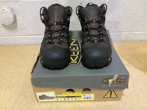 lot 408 image: KEEN Utility Lansing MID WP Mens Mid Steel Safety Toe Hiker Work Boot- Size 10