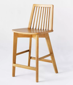 lot 428 image: Linden Modified Windsor Wood Counter Height Barstool - Threshold