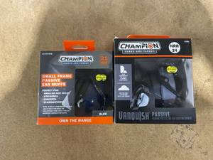 lot 210 image: LOT OF 2 Champion Range and Target Ear Muffs 21 Nrr & 24 Nrr