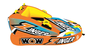 lot 48 image: WOW Sports Zinger 1 or 2 Person Inflatable Towable Tube for Boating, Waterskiing Towable