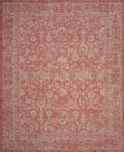 lot 91 image: SAFAVIEH Area Rug - Outdoor Courtyard Collection - Large - Rust & Beige