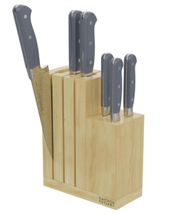 lot 247 image: 7PCS Chicago Cutlery Halsted Steak Knives & Wooden Block Set