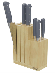 lot 248 image: 7PCS Chicago Cutlery Halsted Steak Knives & Wooden Block Set