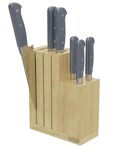 lot 249 image: 7PCS Chicago Cutlery Halsted Steak Knives & Wooden Block Set