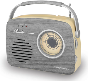 lot 258 image: Emerson EAS-3002 Portable Bluetooth Retro Radio with AMFM Tuner, USBAUX Inputs
