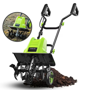 lot 490 image: Steelite 16 Inch Corded Electric Tiller,13.5-Amp Electric Tiller and Cultivator for Gardening