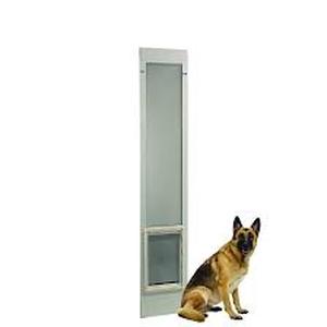 lot 4 image: Ideal FastFit Aluminum Pet Patio Door15in, x 20 in. Adjustable Height 77 58 in. to 80 38 in.   Customer Returns See Pictures