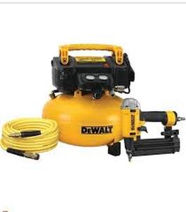 DEWALT 6 Gal. 165 PSI18-Gauge Brad Nailer and Heavy-Duty Pancake Electric Air Compressor Combo Kit   Customer Returns See Pictures
