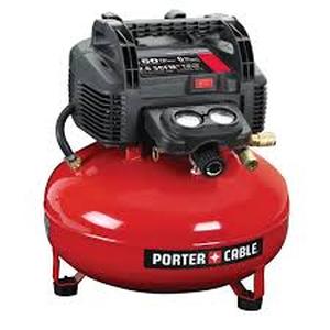 lot 47 image: Porter-Cable 6 Gal. 150 PSI Portable Electric Pancake Air Compressor Customer Returns See Pictures