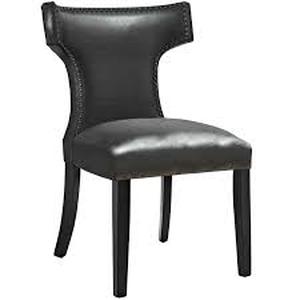 lot 57 image: MODWAY Curve Black Vinyl Dining Chair   Customer Returns See Pictures