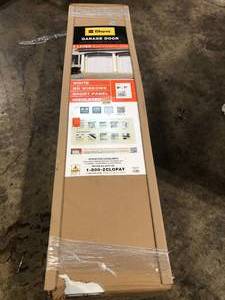 lot 17 image: Clopay Classic Steel Short Panel 8 ft x 7 ft Insulated 6.5 R-Value White Garage Door without Windows  Customer Returns See Pictures