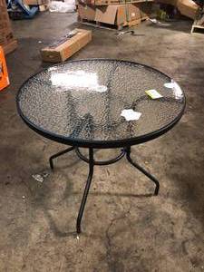 lot 28 image: Karl home Metal Outdoor Dining Table  Customer Returns See Pictures
