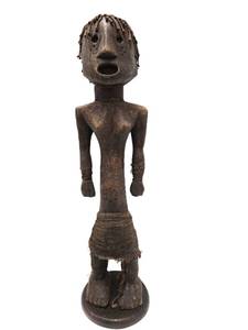 lot 20 image: Unusual Standing Figure wBraided Rope Hair & Woven Fiber Dress