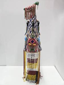 lot 40 image: Lovely Beaded Yoruba Royalty Crown Headpiece wBirds