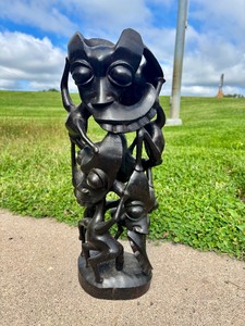 lot 41 image: Awesome Old Makonde Ebony Carved Abstract Spirit Sculpture