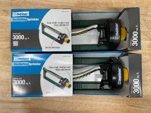 lot 205 image: Lot of 2 - Melnor 3,000 sq. ft. Oscillating Sprinkler