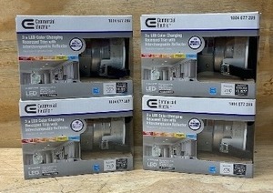 lot 57 image: 3in. Integrated LED Canless Recessed Light with White Trim, Silver and White Reflectors and CCT, (1-Pack) lot of 4