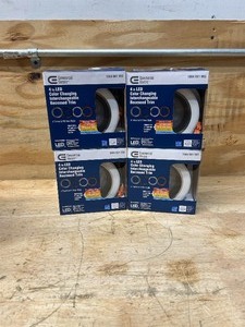 lot 59 image: 4 in. Adjustable CCT Integrated LED Recessed Light Trim Can Light with 4 Trim Color Trim Options 1000 Lumens Dimmable lot of 4