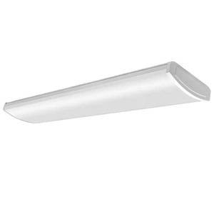 lot 60 image: Commercial Electric 1-Pack 4 ft. 5200 Lumens LED Wraparound Light Garage Shop Light Office Warehouse Lighting 120-277V 4000K Bright White