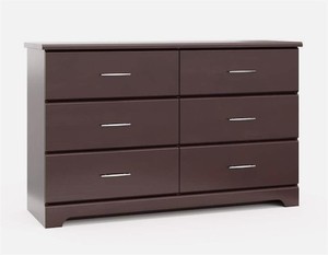 lot 117 image: Storkcraft - Brookside Dresser 33.43 H x 53.35 W x 16.73 D 6-Drawer Espresso