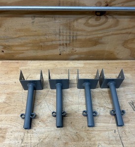 lot 137 image: Simpson Strong-Tie 10.31 in. H X 3.56 in. W 12 Ga. Steel Elevated Post Base lot of 4