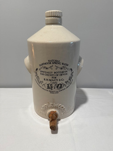 Antique English Ironstone Applewoods Dartmoor Spring Water Jug with Wooden Spigot