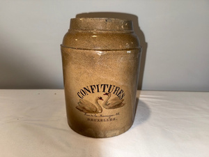 lot 2 image: Antique Stoneware Confiture Jar from Bruxelles