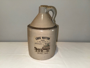 lot 5 image: Antique Stoneware Jug with Louis Vuitton Paris Design