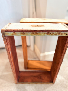 lot 40 image: Pair of Vintage Wooden Bee Boxes with Rustic Patina