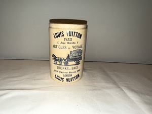 lot 54 image: Antique English Louis Vuitton Ceramic Container - Articles de Voyage Design