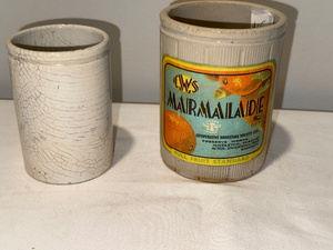 lot 58 image: Antique English Ironstone CWS Marmalade Pots and Cracked White Jar Set