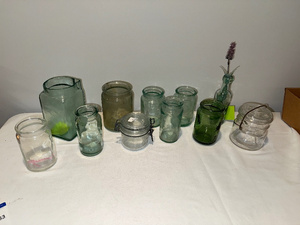 lot 63 image: Assorted Decorative English Glass Jars & Bottles Collection