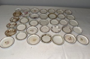 lot 68 image: Assorted Lot of 40 Vintage Decorative Butter Pat Plates - Floral and Patterned Designs