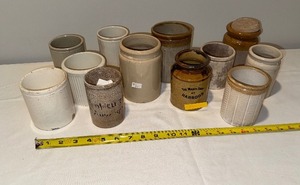 lot 69 image: Lot of 12 Vintage English Ironstone Jars - Varied Styles