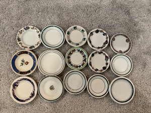 lot 71 image: Collection of 16 Vintage Floral Pattern Butter Pats and Small Dishes