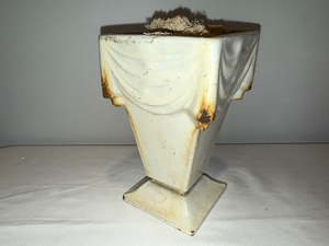 lot 95 image: Antique French Cast Iron Cemetery Urn with Draped Design