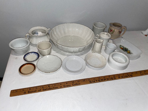 lot 99 image: Vintage English Ironstone Dishware Lot with Oneida & Syracuse China