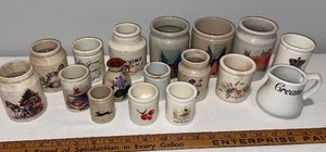 lot 104 image: Vintage Decorative English Ironstone Crockery & Creamer Set - 18 Pieces with Graphics
